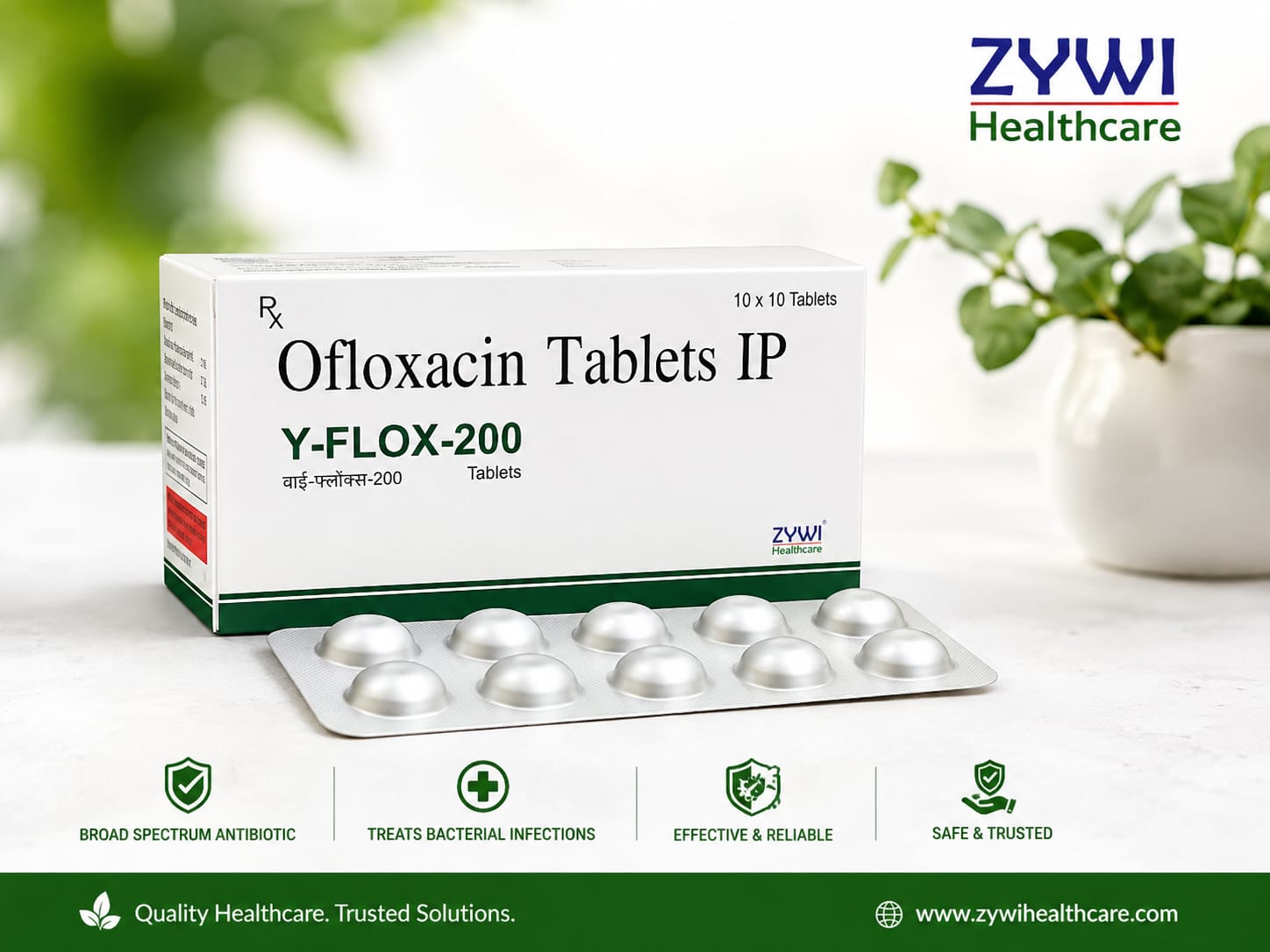 Y-Flox-200 Ofloxacin 200 mg tablets by Zywi Healthcare